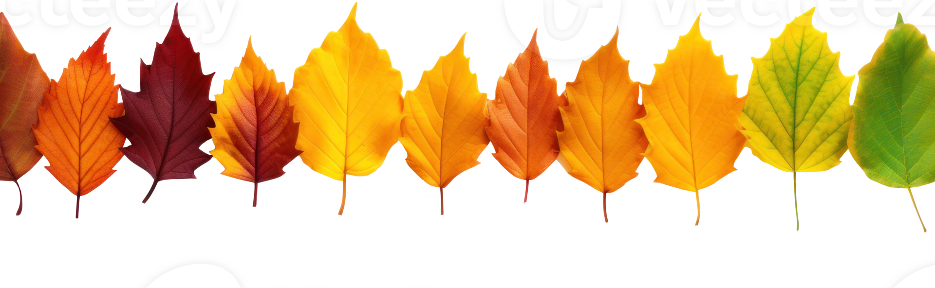 Autumn leaves border isolated png