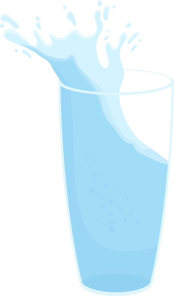 Water splash in glass clipart png