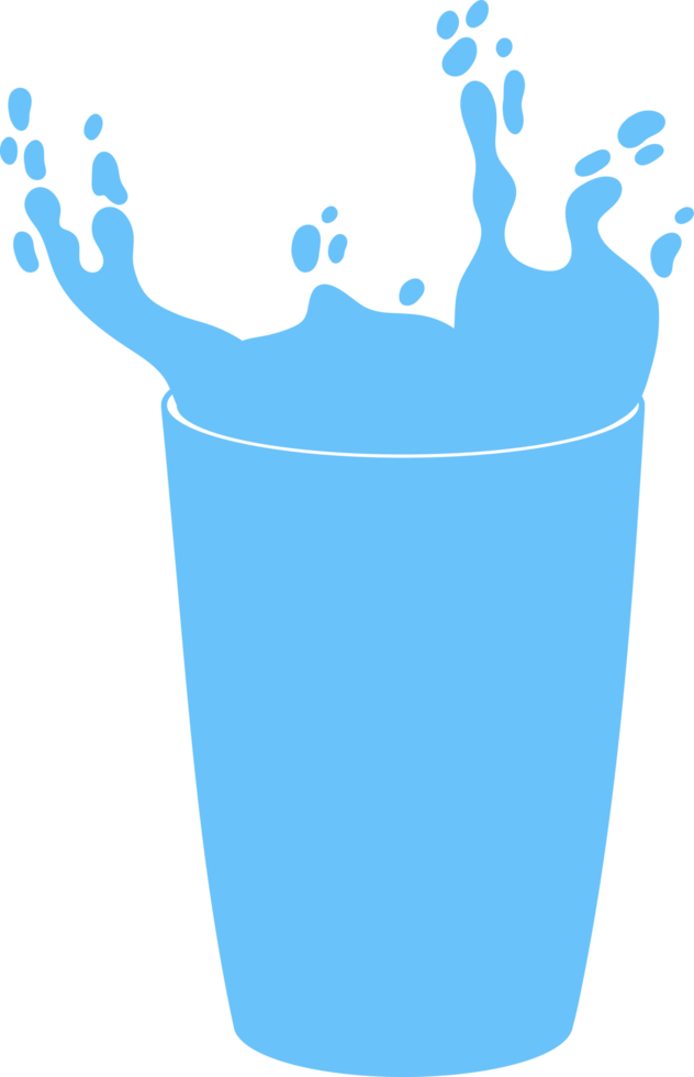 Water splash in glass clipart png