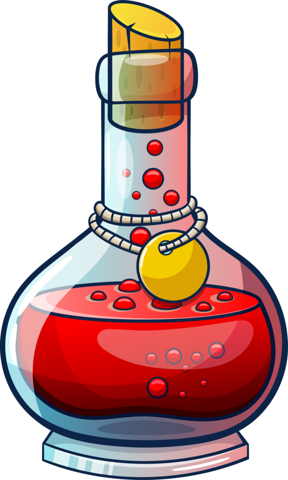 Potion glass bottle clipart png