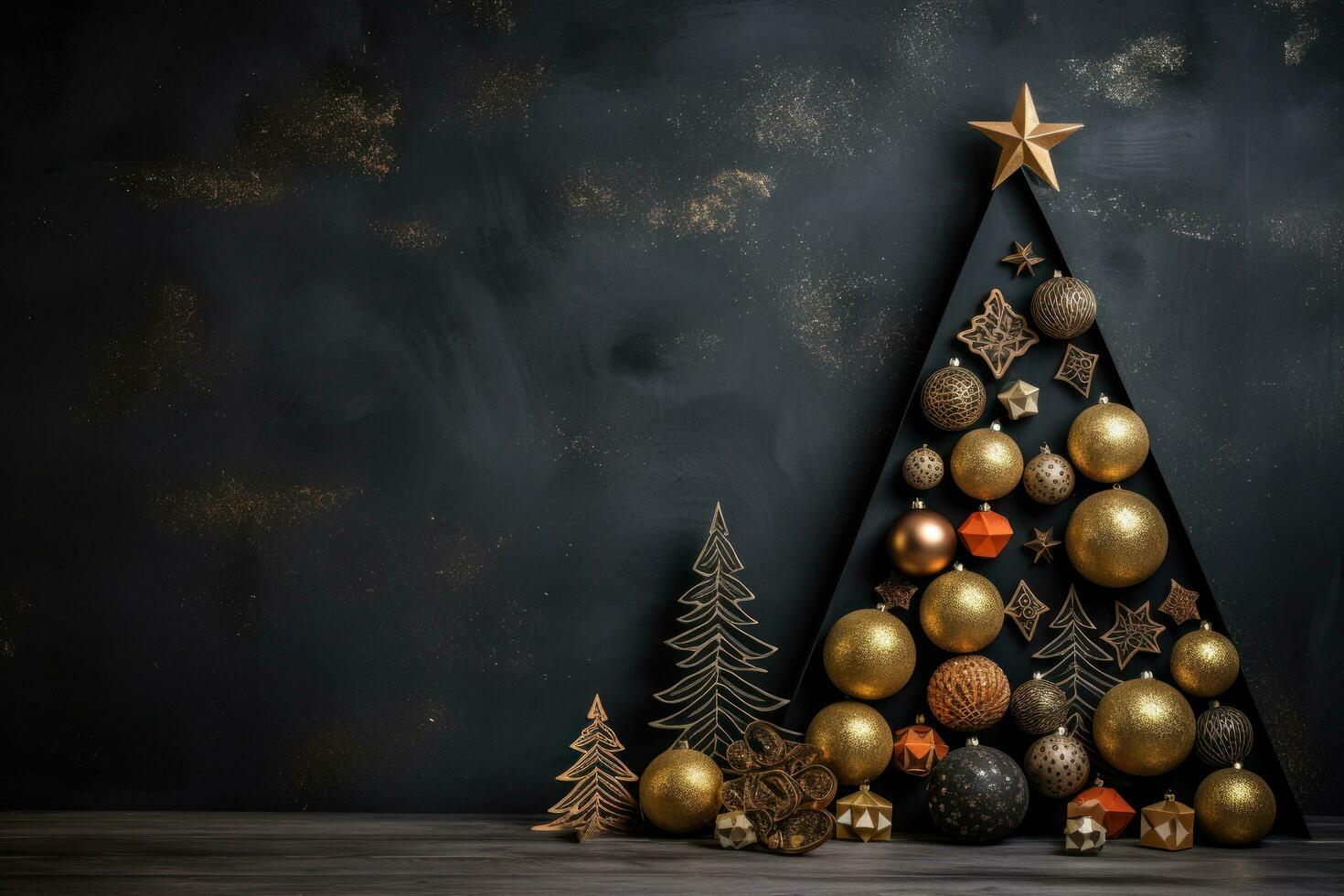 fondo de decoración de árbol de navidad foto