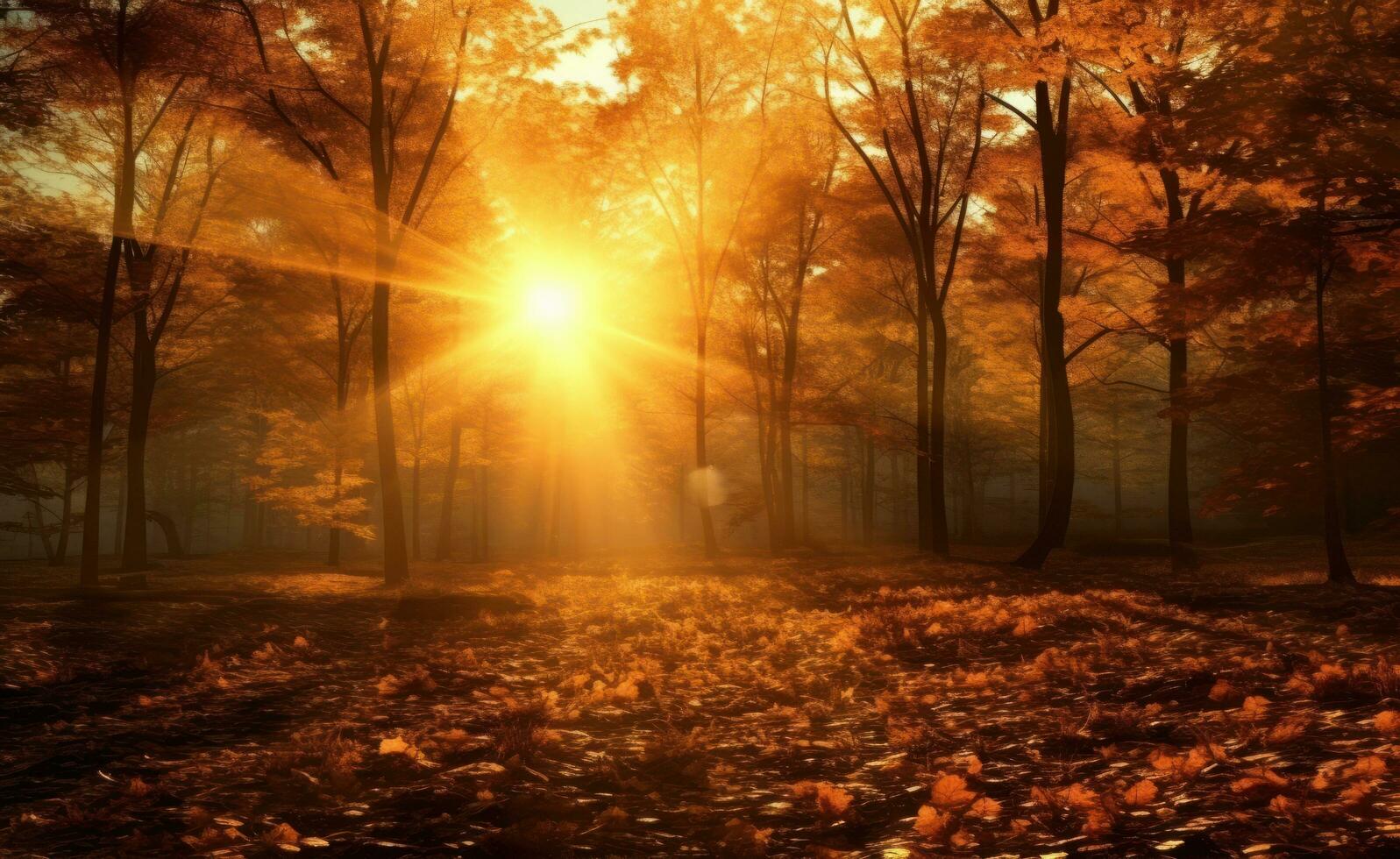 Autumn trees park background photo