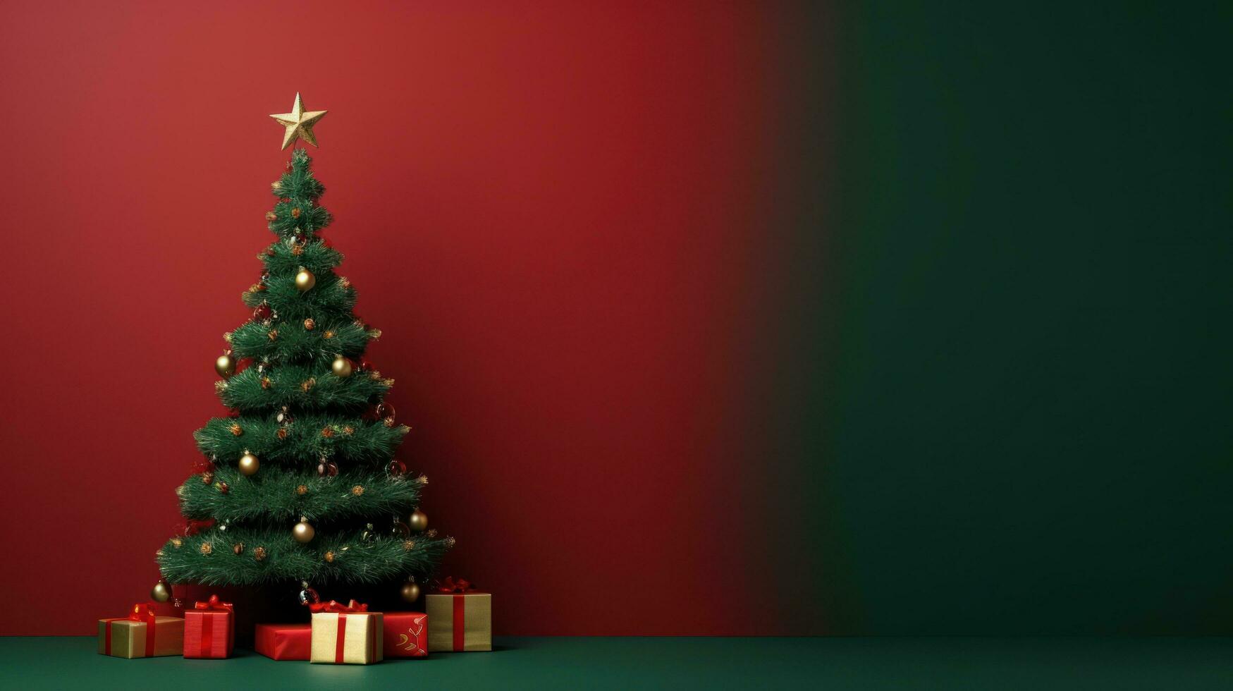 Minimalist background with Christmas tree photo