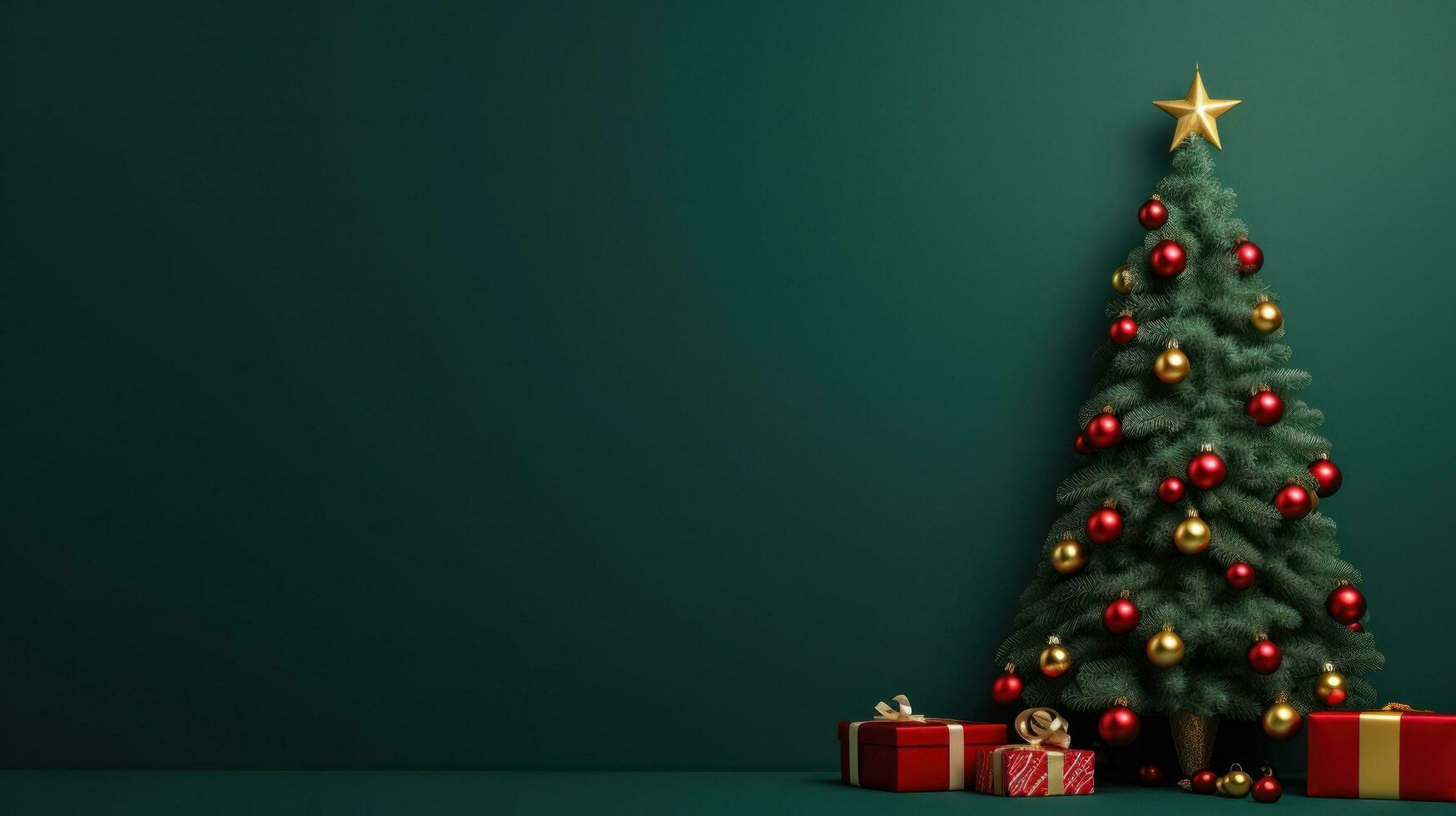 Minimalist background with Christmas tree photo