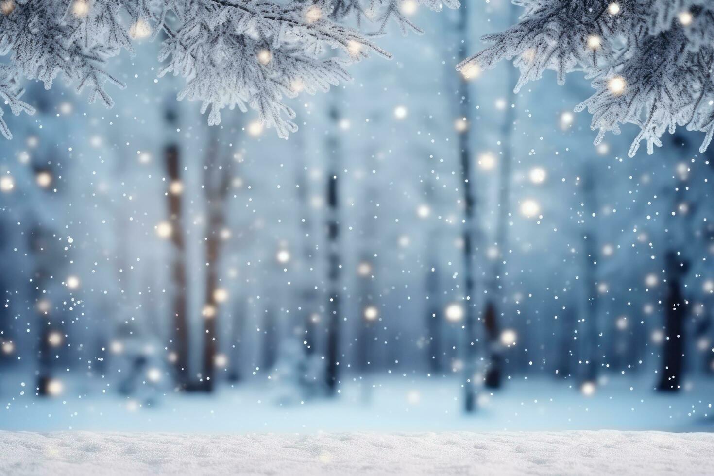 Blue Christmas background with snowflakes photo