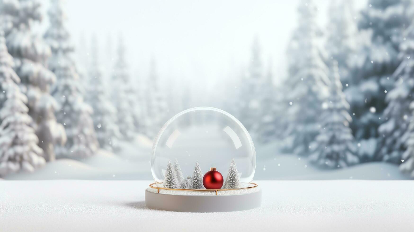 Silver Christmas background with empty podium photo