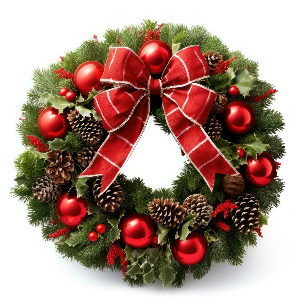 Christmas wreath isolated photo