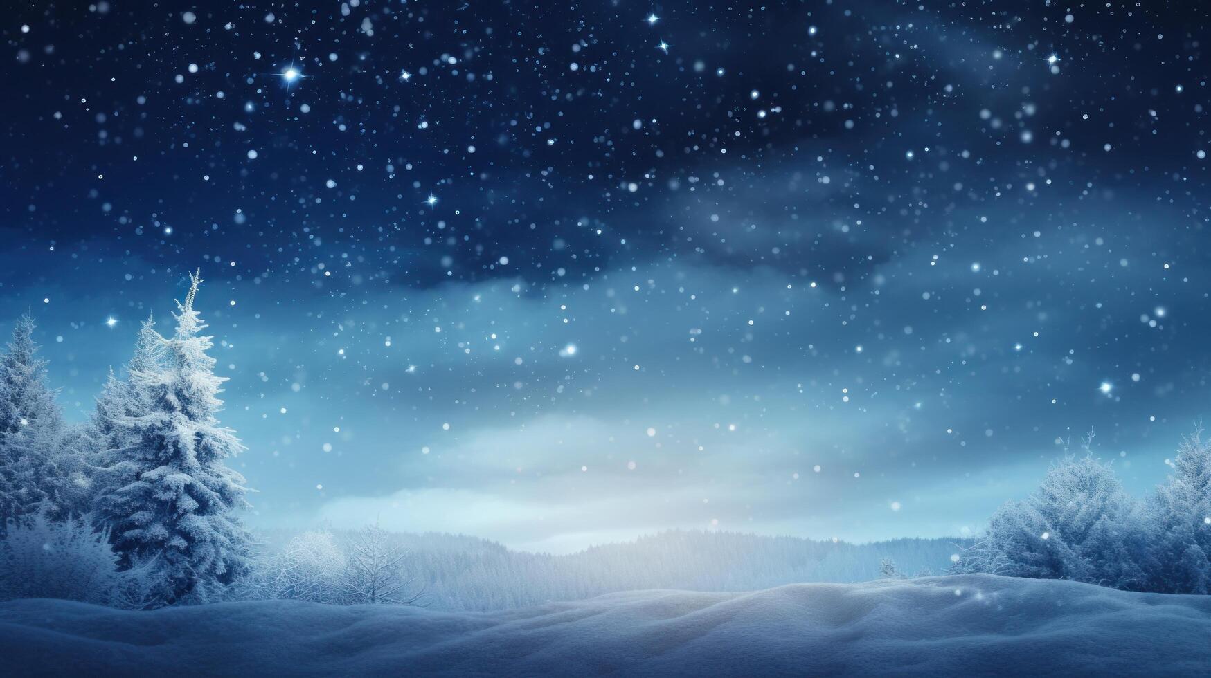 Blue Christmas background with snowflakes photo