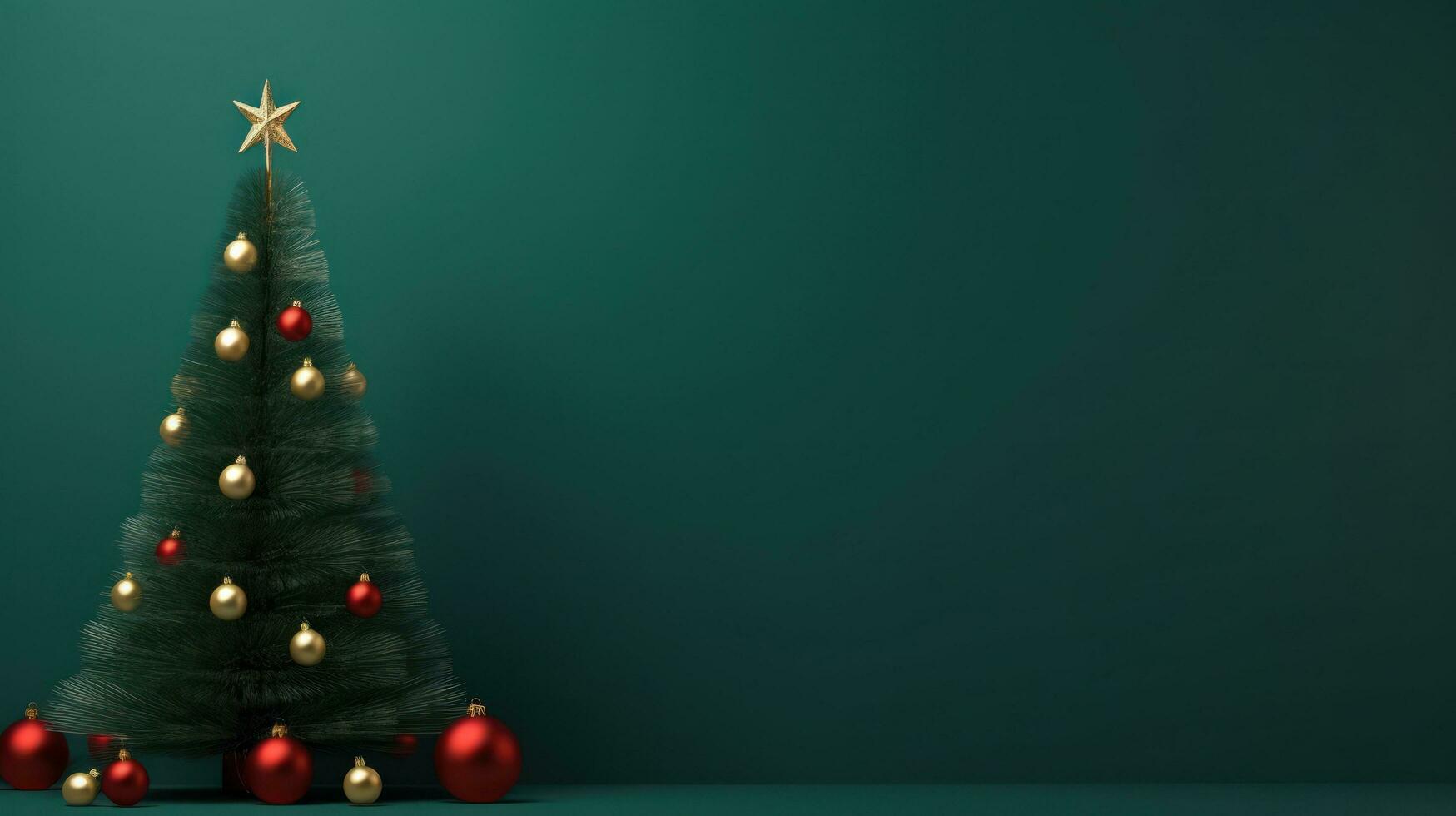 Minimalist background with Christmas tree photo