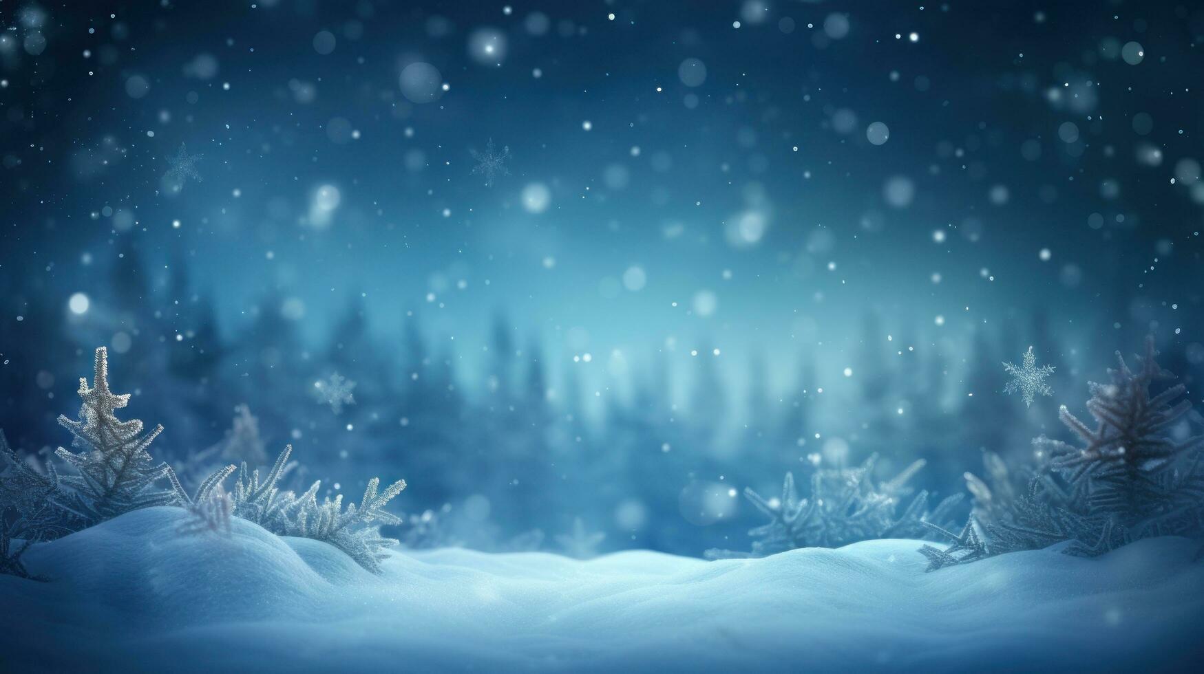 Blue Christmas background with snowflakes photo