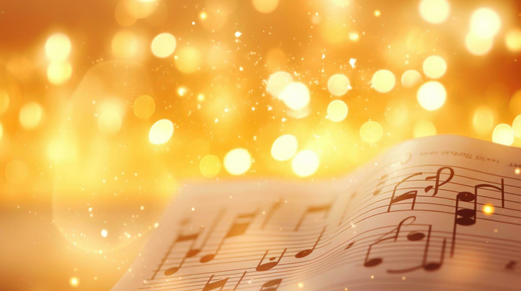 Music notes background with lights photo