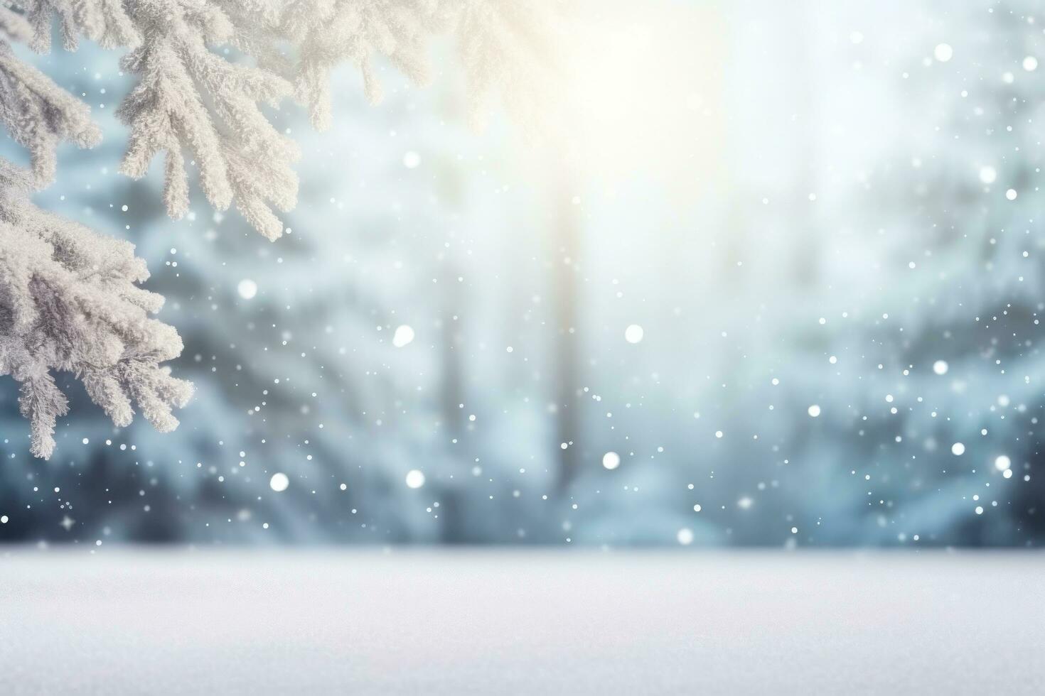 Blue Christmas background with snowflakes photo