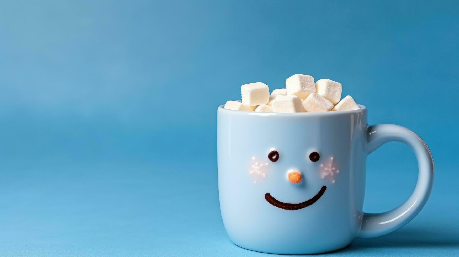 An amazing photo of gourmet hot cocoa in a beautiful Christmas mug