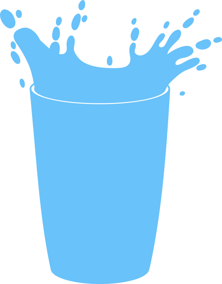 Water splash in glass clipart png
