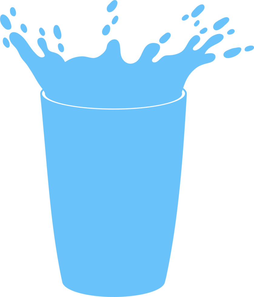 Water splash in glass clipart png