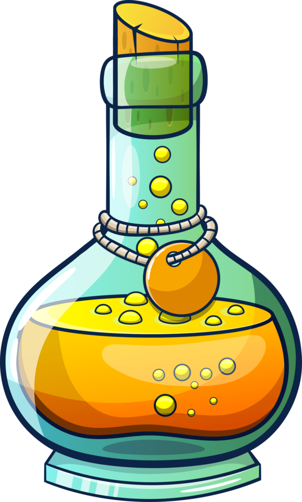 Potion glass bottle clipart png