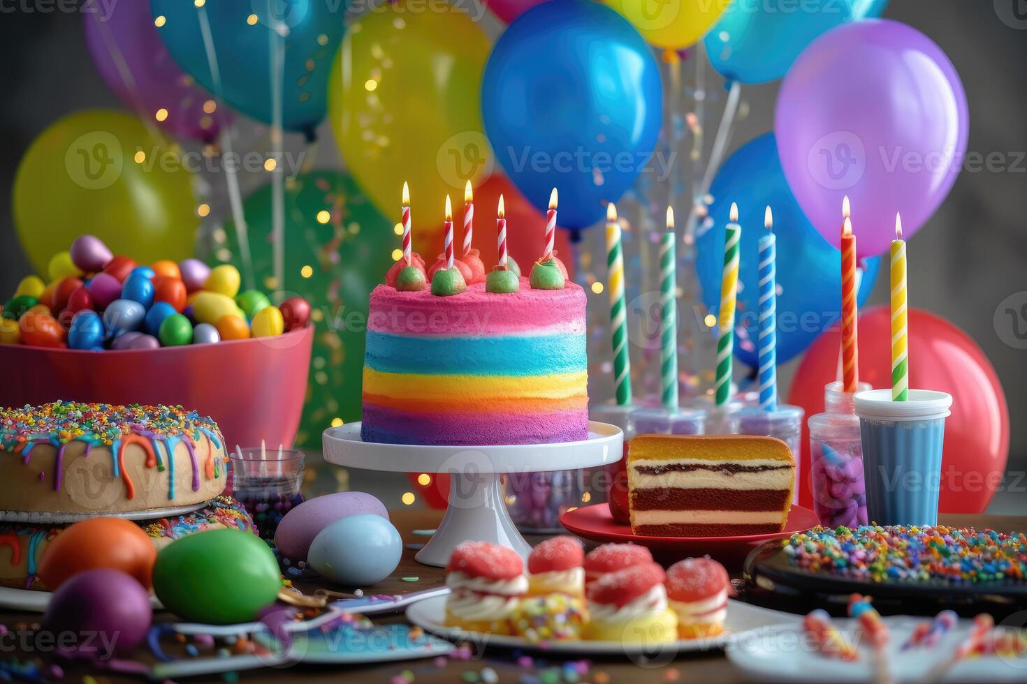 Festive table. Children's birthday. technology. photo