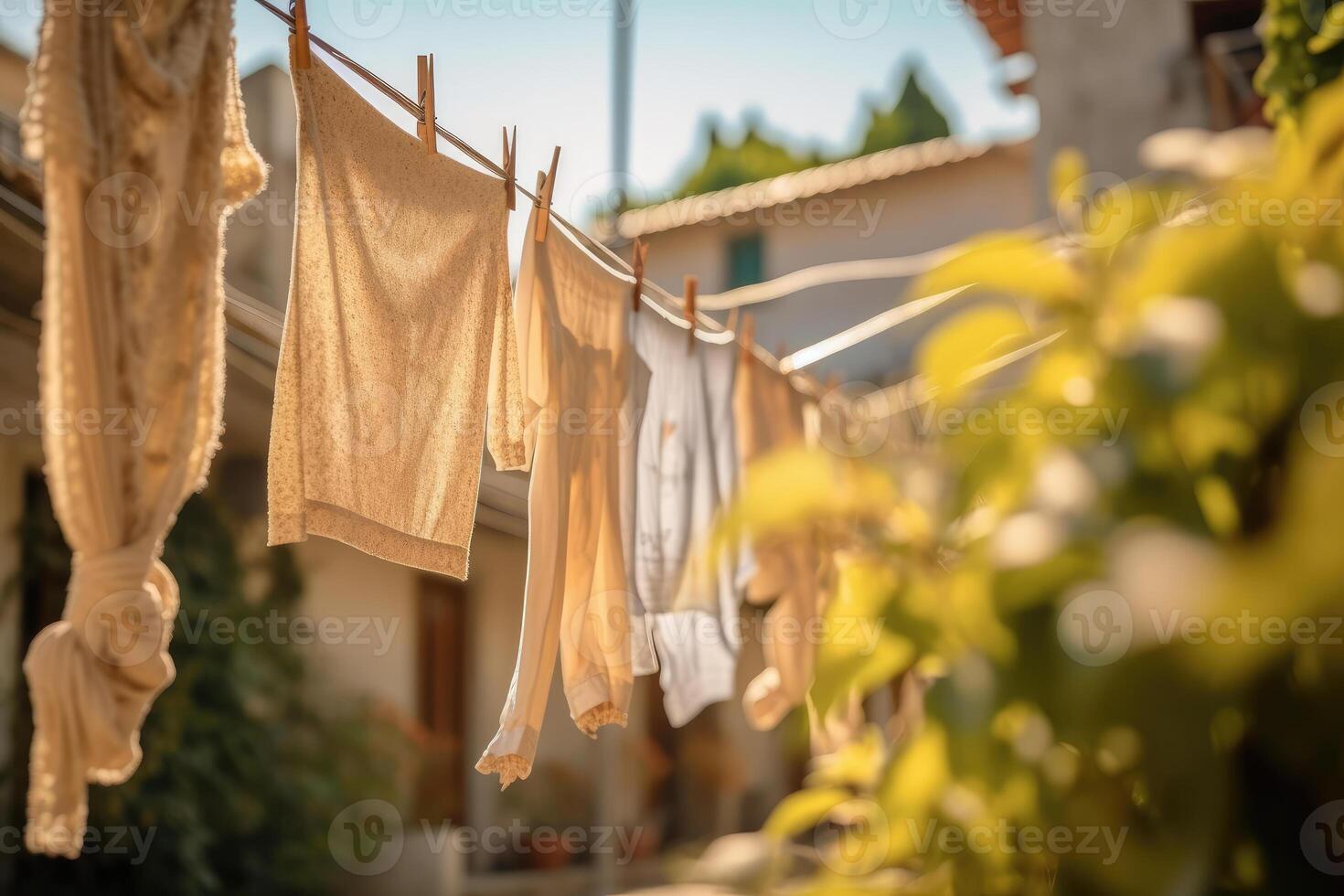 https://static.vecteezy.com/system/resources/previews/026/750/936/non_2x/things-are-hanging-on-a-rope-clothes-dry-in-the-air-generative-ai-technology-photo.jpg