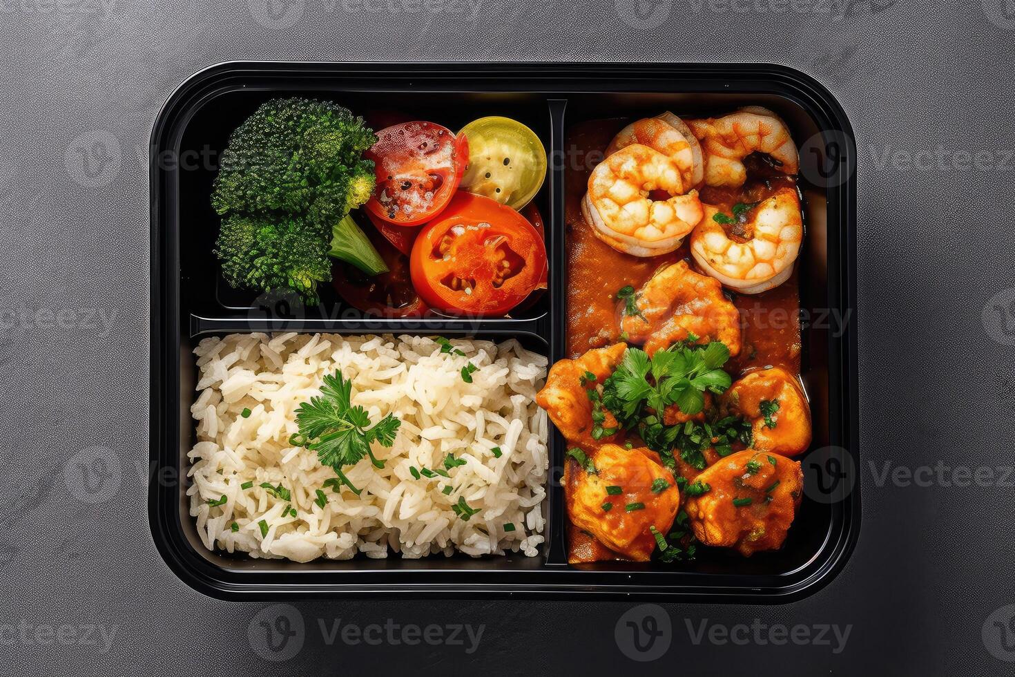 Food in the boxes. Proper nutrition. technology. photo