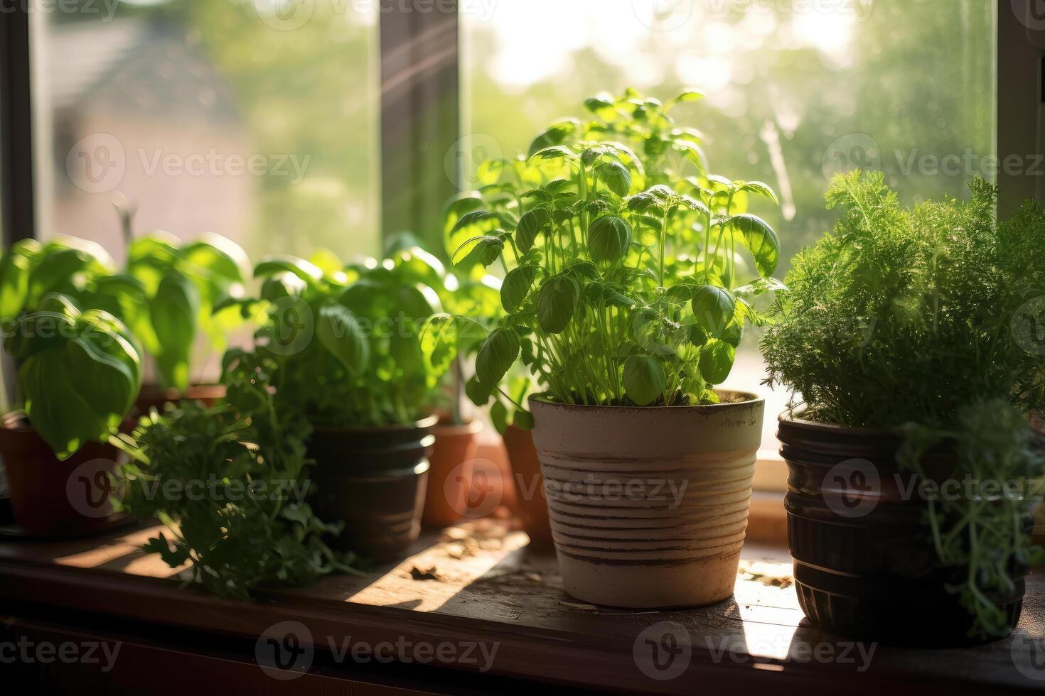 Indoor plants in a large bright room. technology. photo