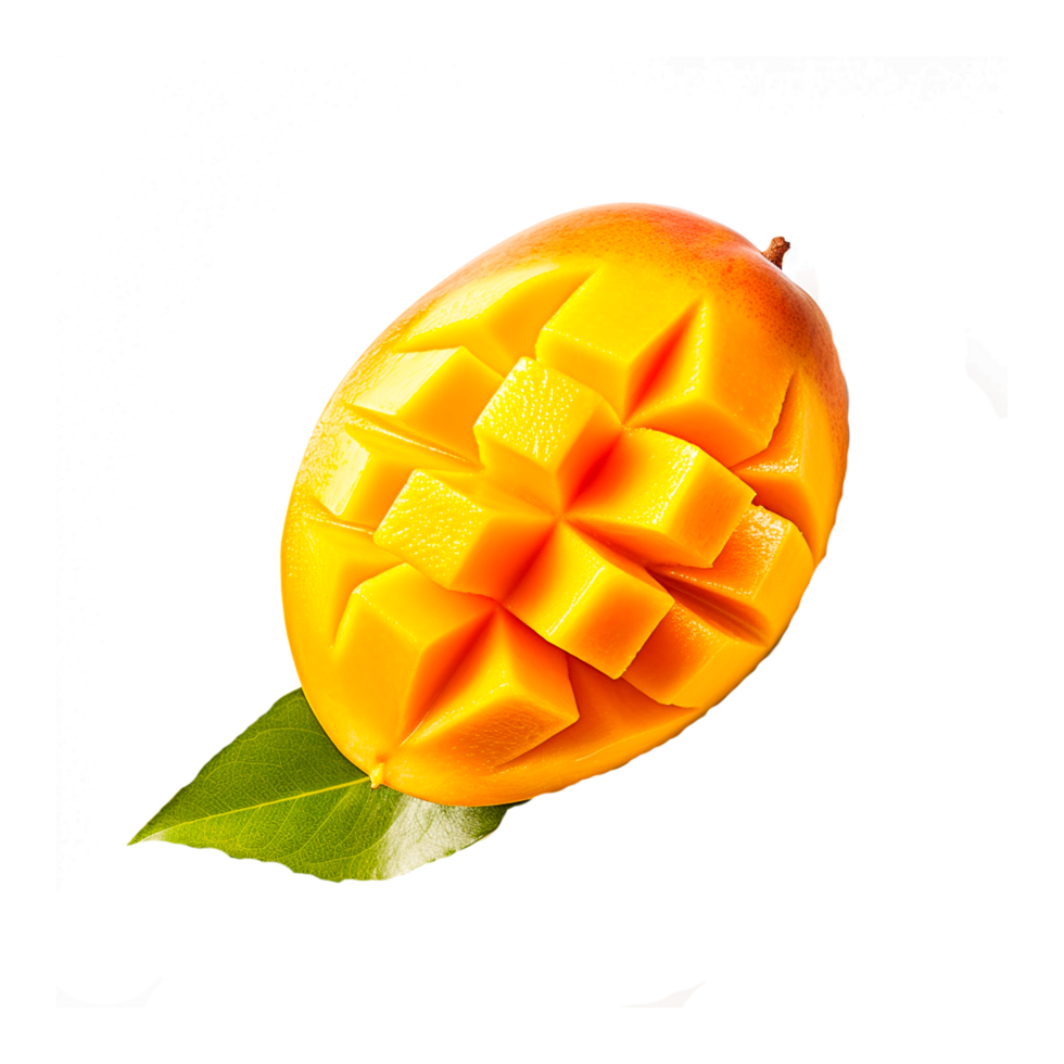 rebanada rojo mango, jugo Fruta mango orgánico alimento, generativo ai png