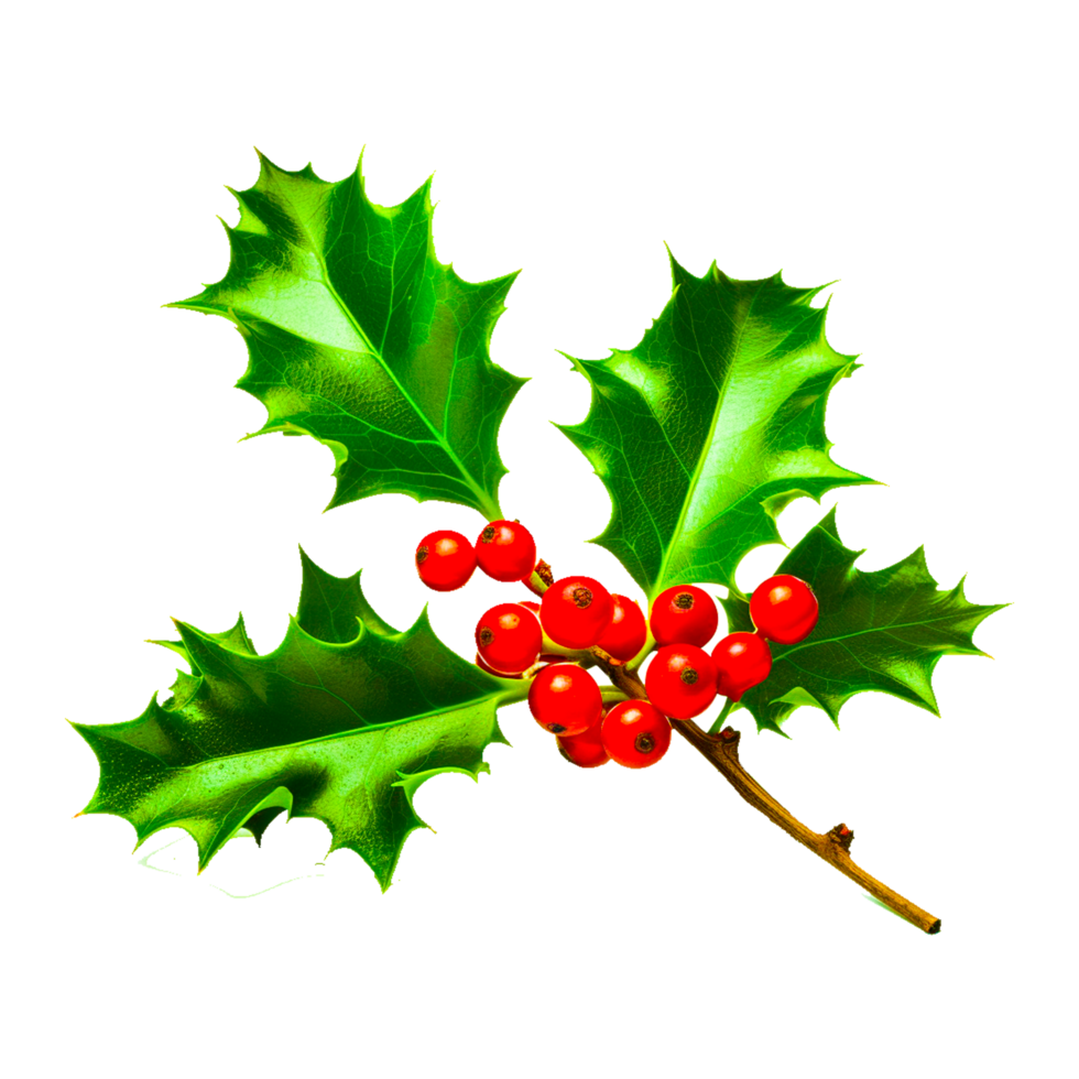 Christmas holly twig realistic png