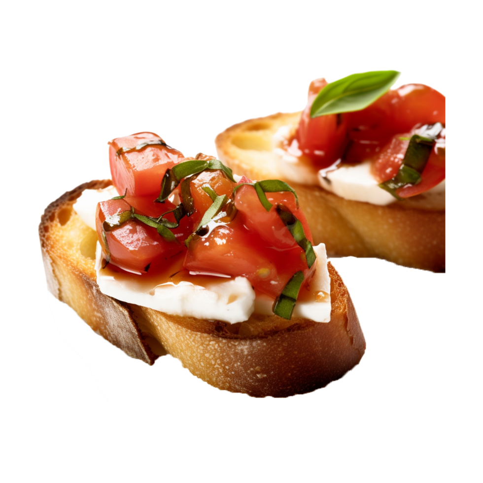 Bruschetta hors d'oeuvre Pizza pain grillé Pesto génératif ai png