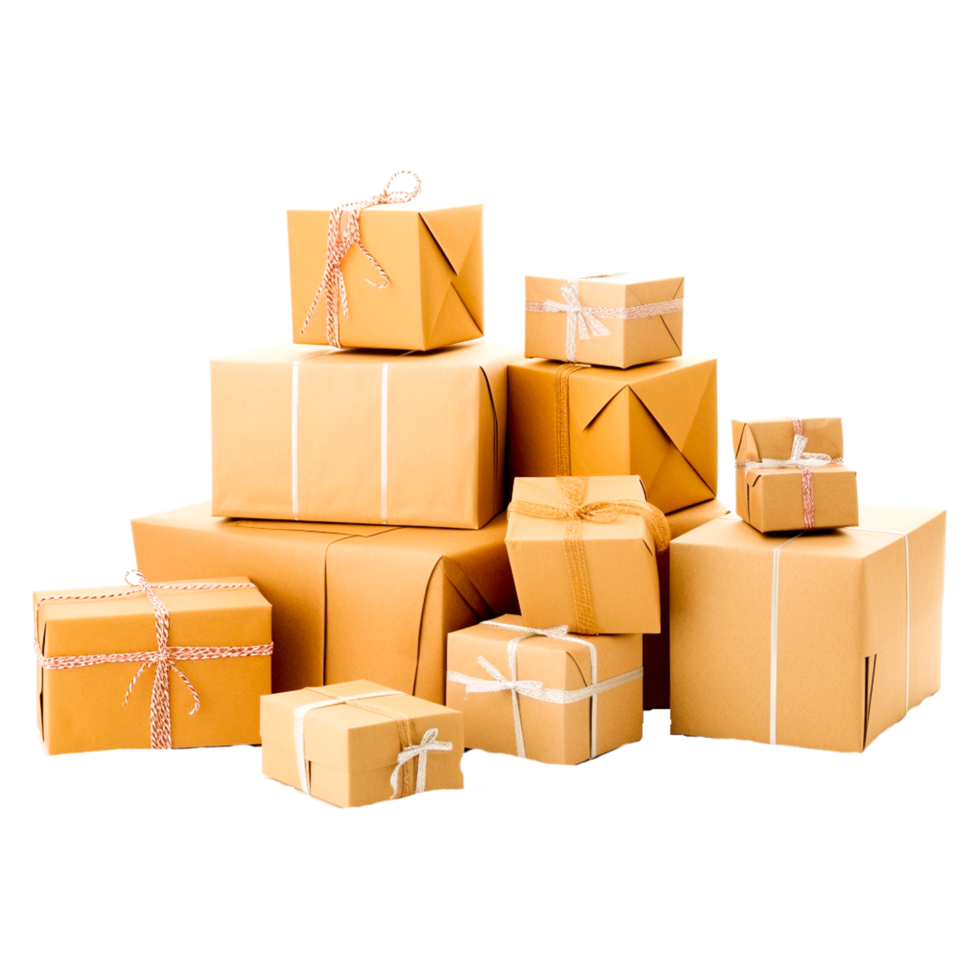 Box Kraft Papier Geschenk Pappe generativ ai png