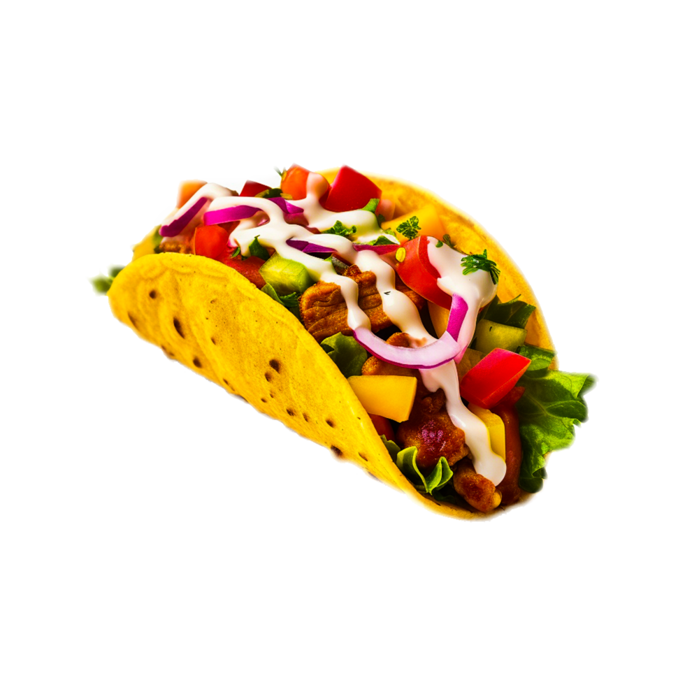 Fresh taco with vegetables Generative Ai png