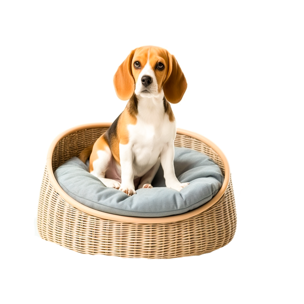 Hund Rasse Beagle Hündchen Bett Kissen generativ ai png