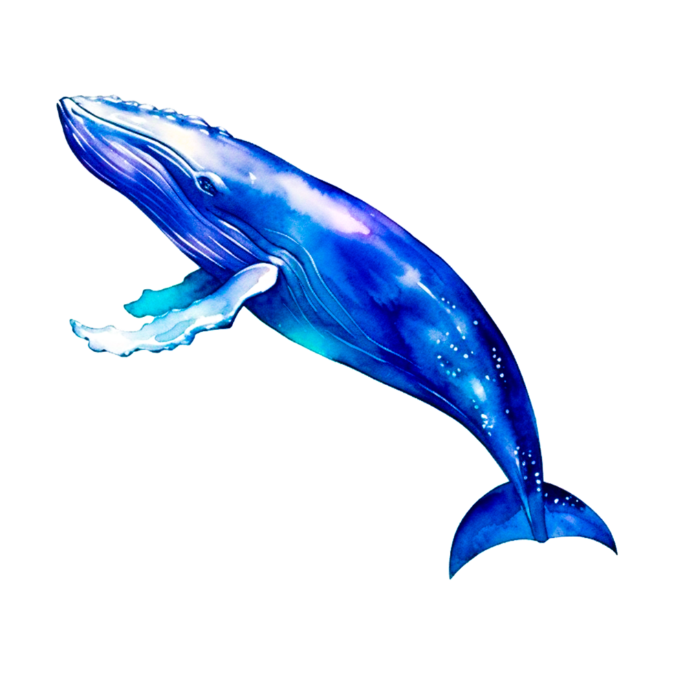 luminosa blu balena generativo ai png