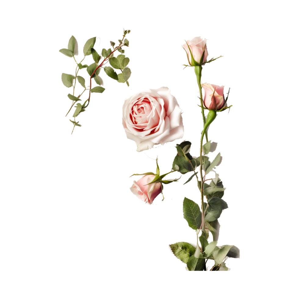Rose Branch PNG Generative Ai