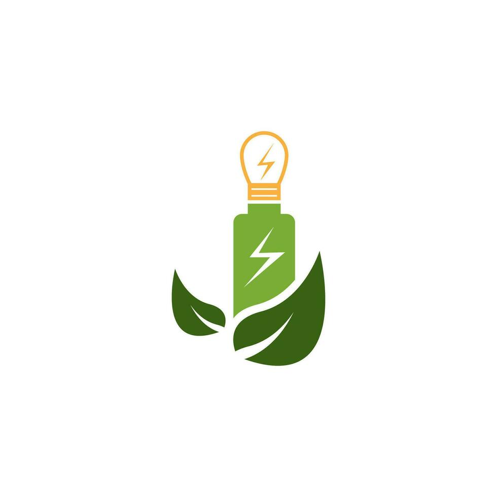 eco poder energía logo vector modelo ilustración