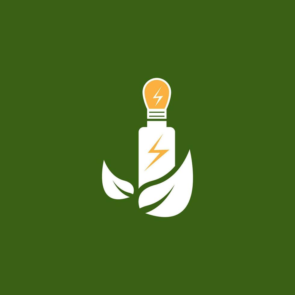 eco poder energía logo vector modelo ilustración