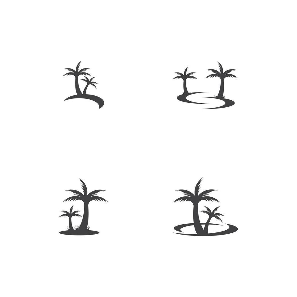 Palm Coconut Tree Logo Icon Silhouette vector