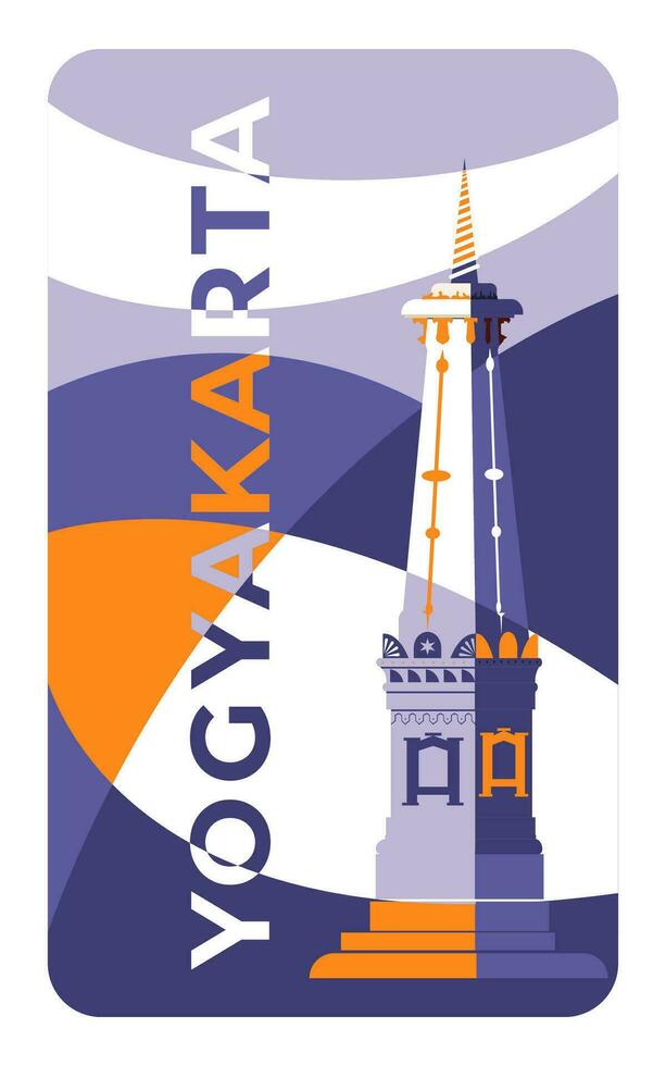 Yogyakarta city card vector