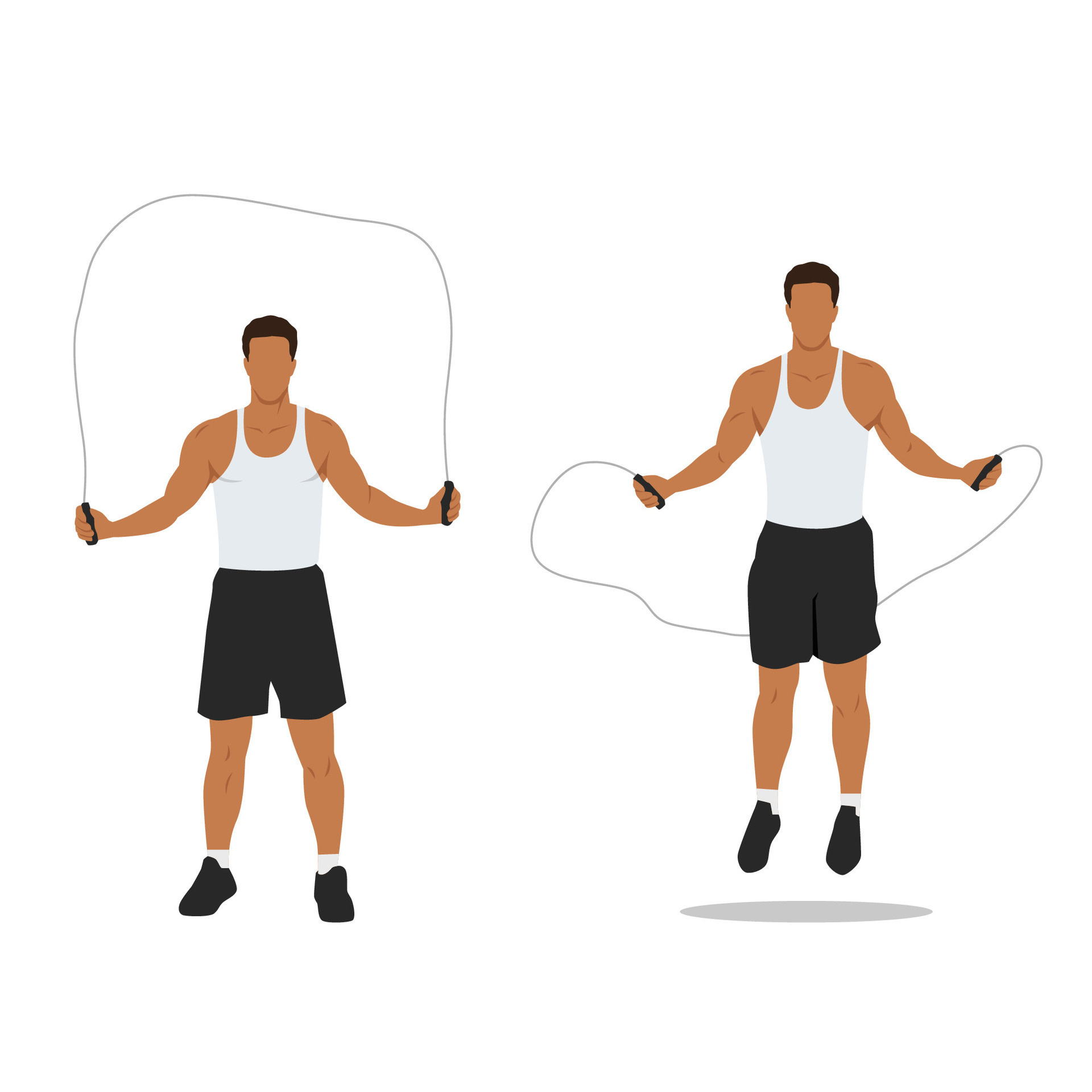 Man doing Jump rope.Skipping cardio exercise. 26751784 Vector Art