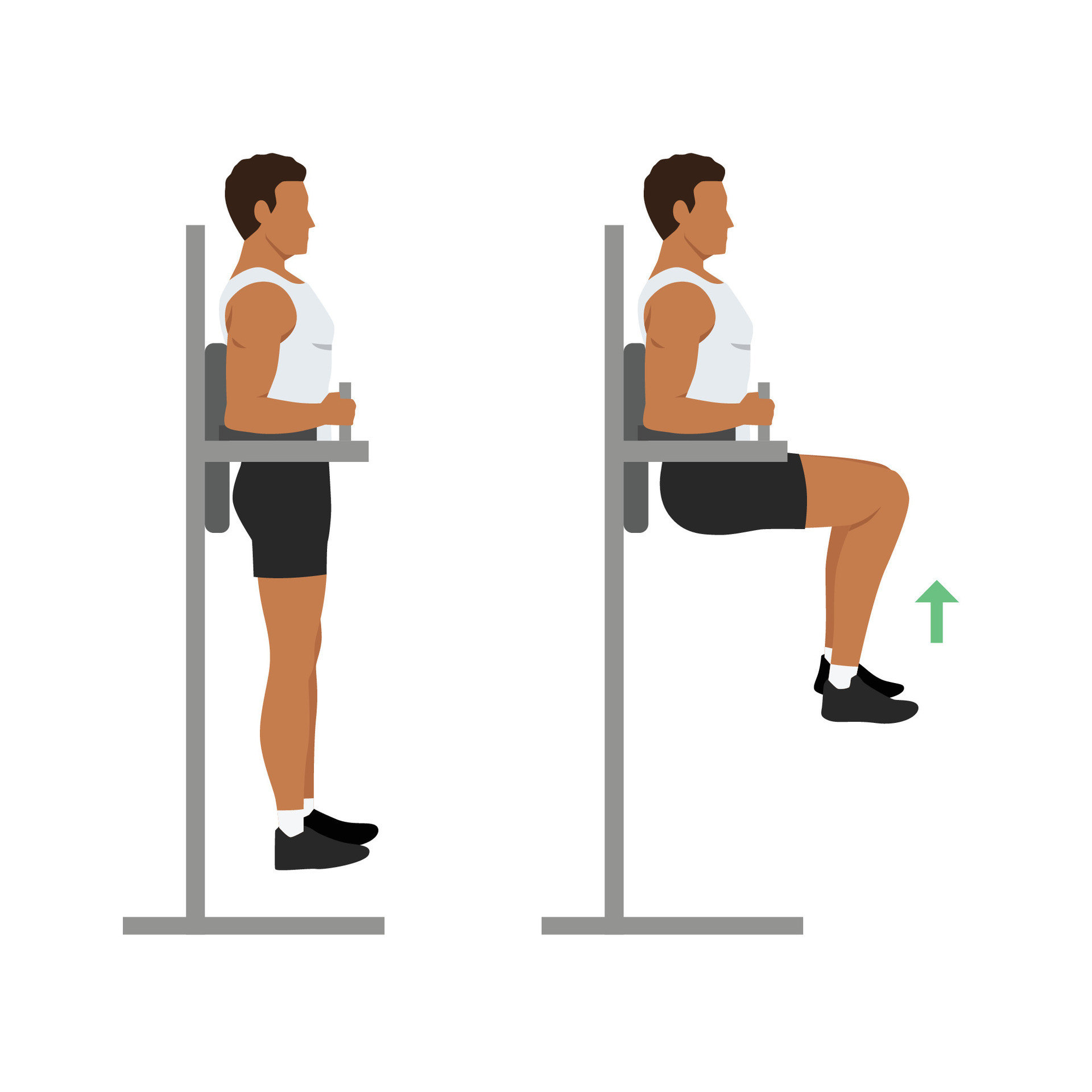 Man doing Hanging leg raise exercise. 26751939 Vector Art at Vecteezy