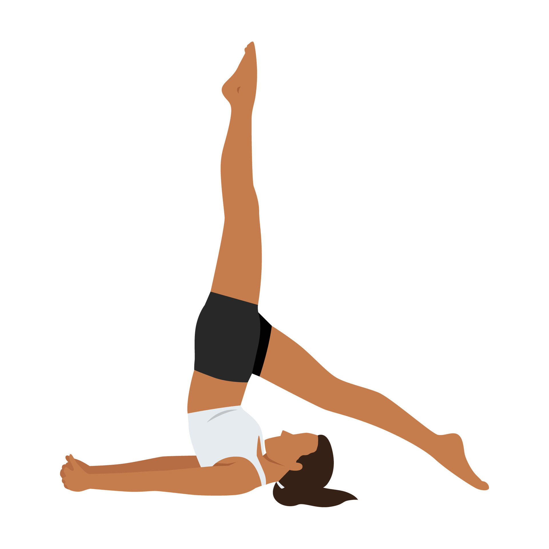 Woman doing Yoga in shoulder stand pose exercise. 26751956 Vector Art at  Vecteezy