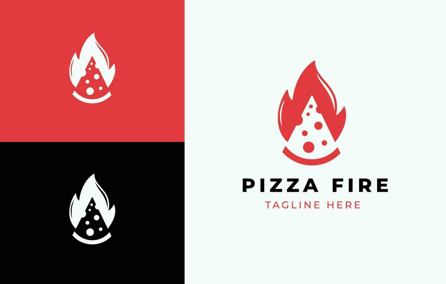 Pizza logo diseño para negocio vector