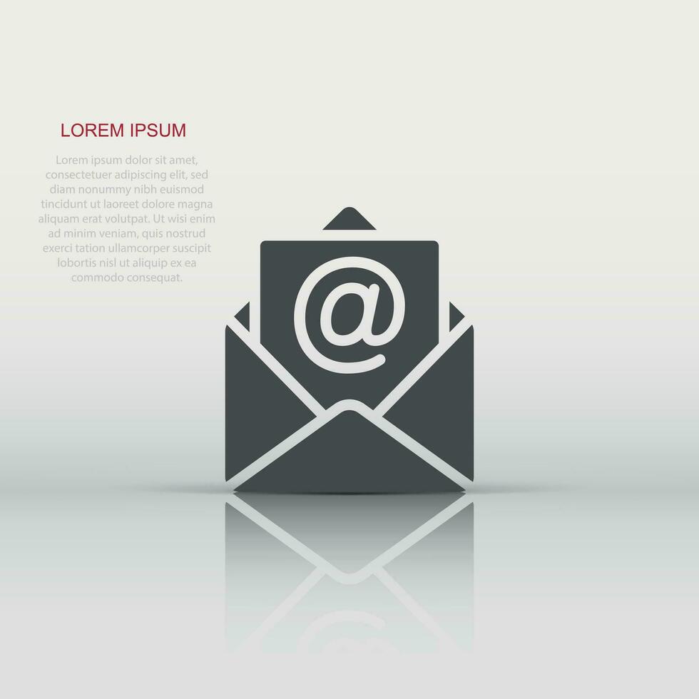 Email message icon in flat style. Mail document vector illustration on white isolated background. Message correspondence business concept.