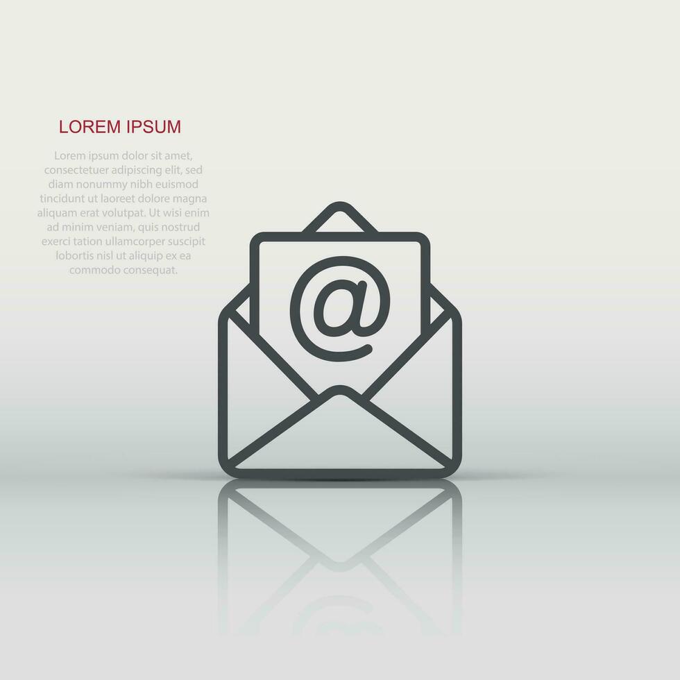 Email message icon in flat style. Mail document vector illustration on white isolated background. Message correspondence business concept.