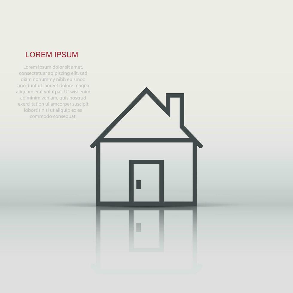 Building icon in flat style. Home vector illustration on white isolated background. House business concept.