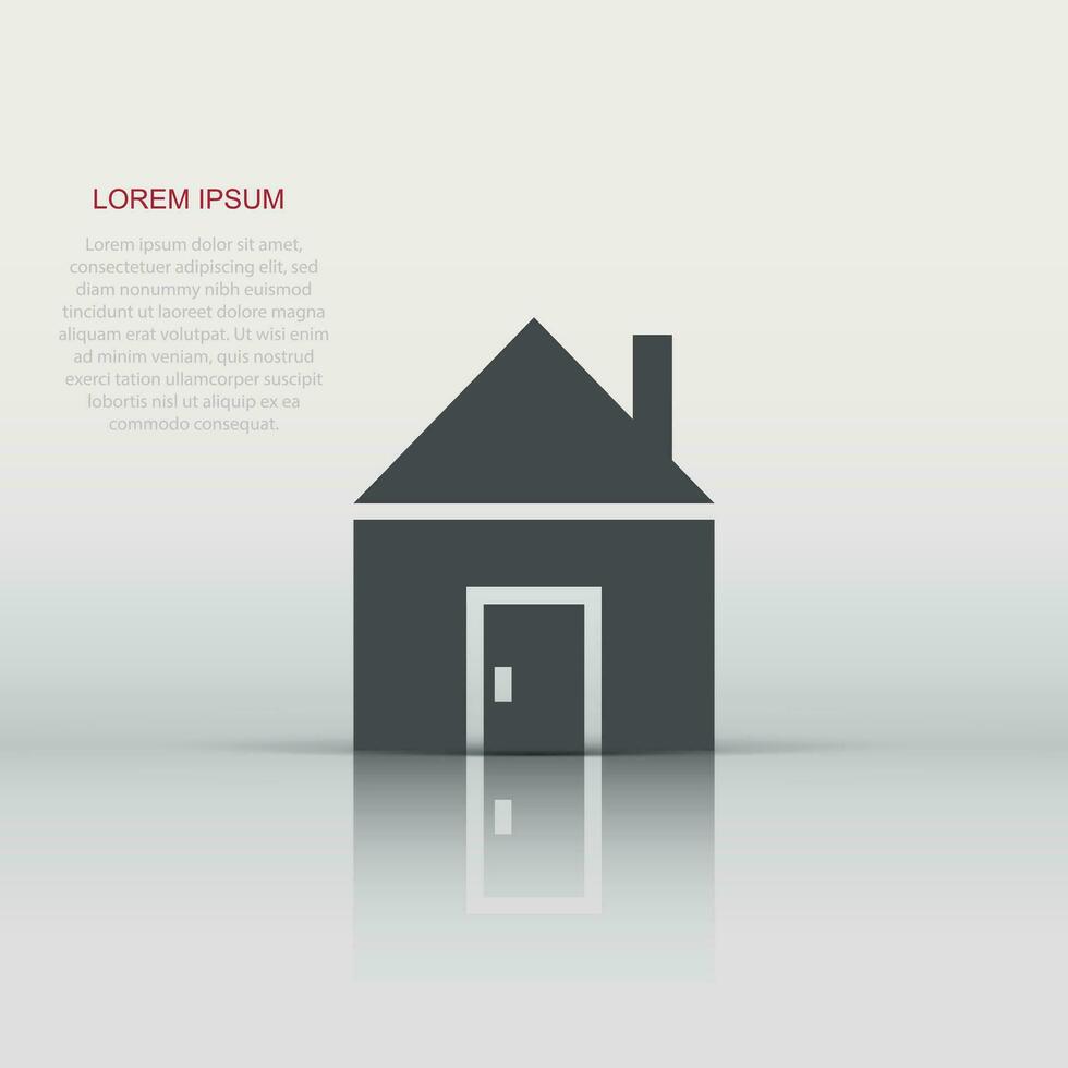 Building icon in flat style. Home vector illustration on white isolated background. House business concept.