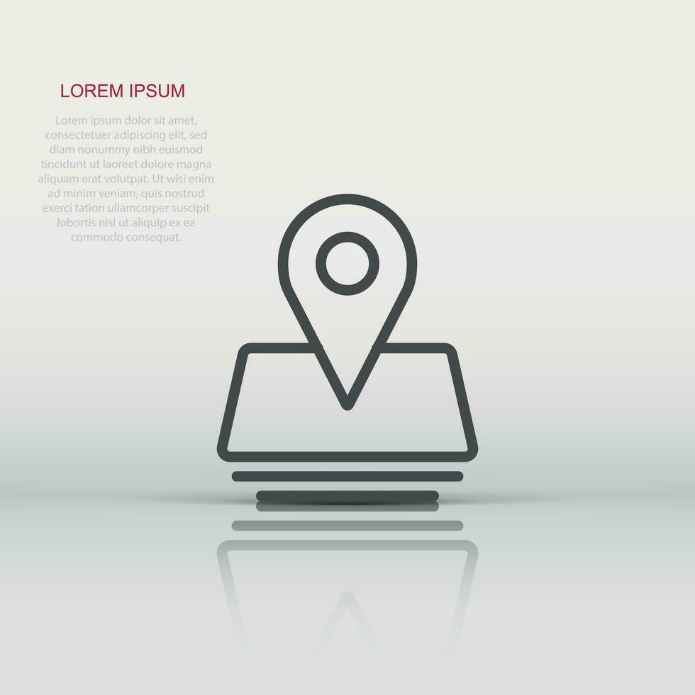 Map pin icon in flat style. gps navigation vector illustration on white isolated background. Locate position business concept.