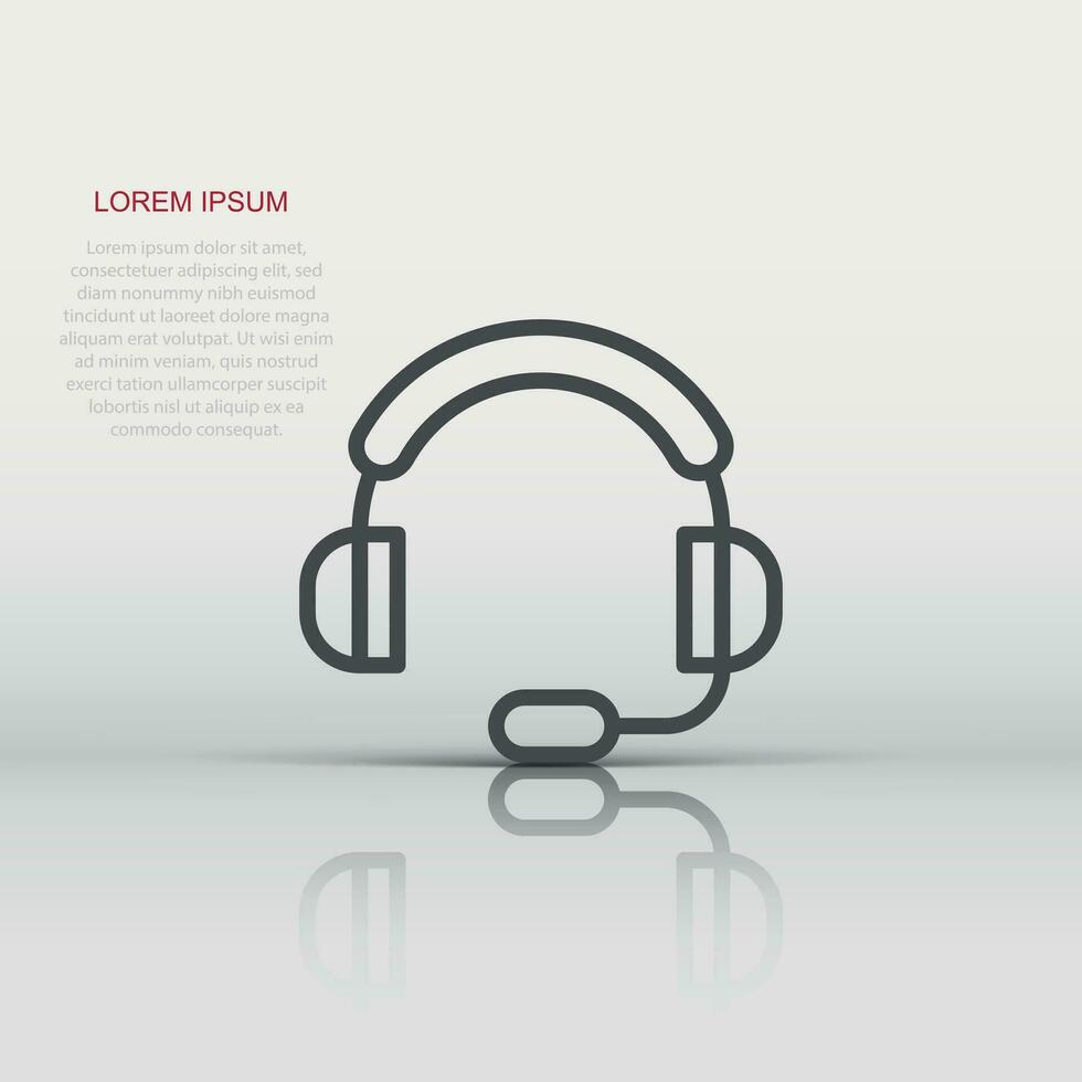 Helpdesk icon in flat style. Headphone vector illustration on white isolated background. Chat operator business concept.