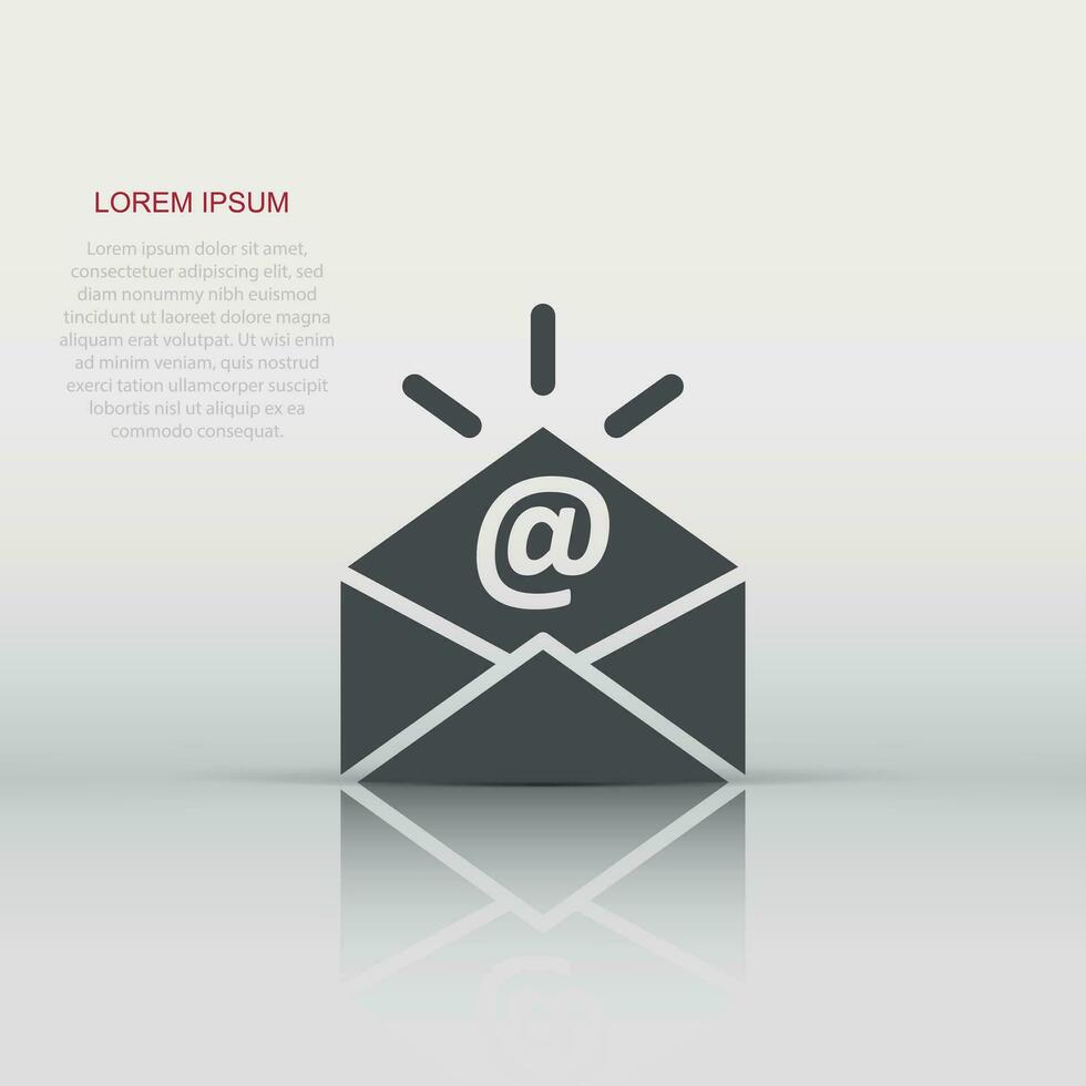 Email message icon in flat style. Mail document vector illustration on white isolated background. Message correspondence business concept.
