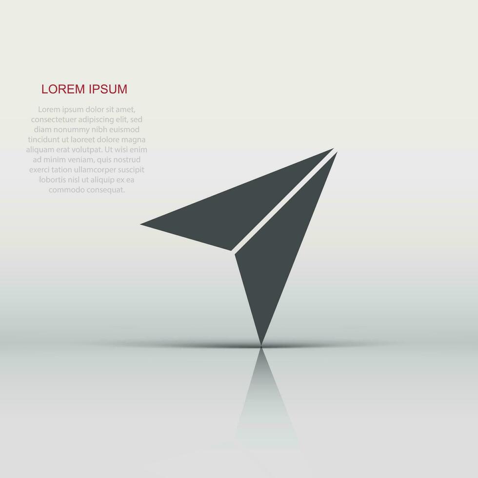 Paper plane icon in flat style. Sent message vector illustration on white isolated background. Air sms business concept.