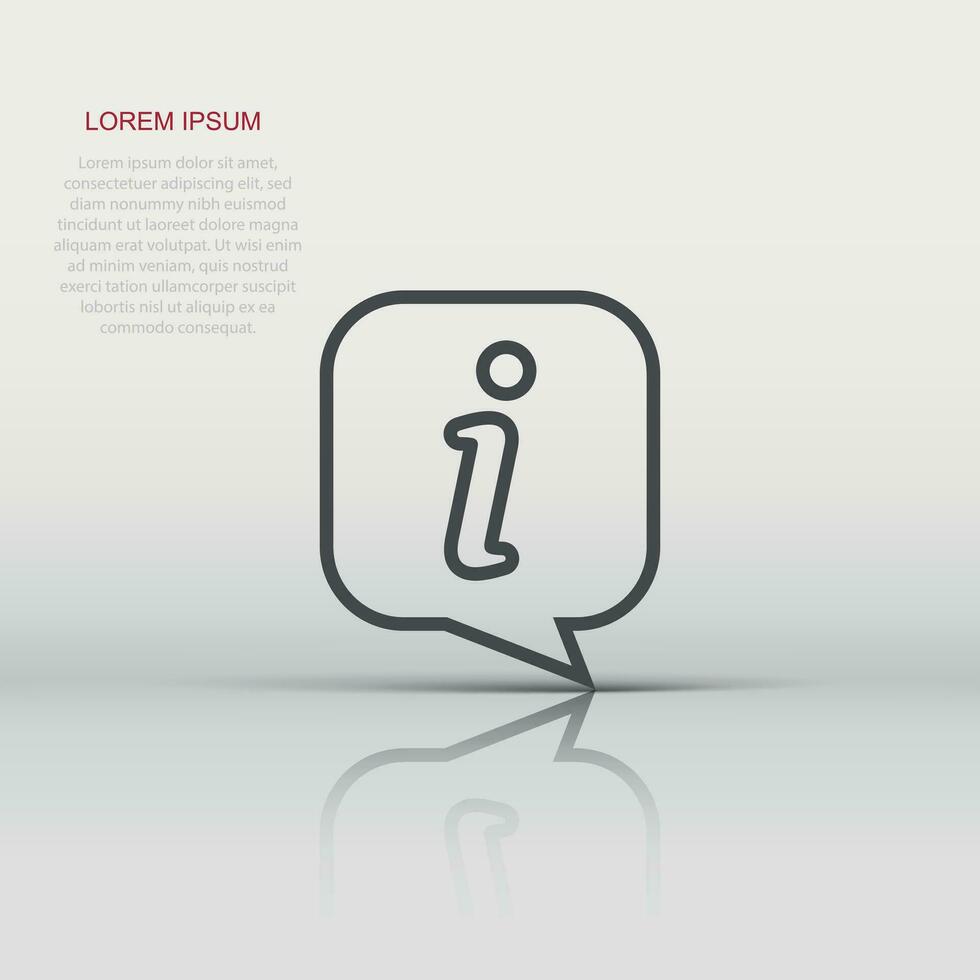Information icon in flat style. FAQ help vector illustration on white isolated background. Helpdesk business concept.