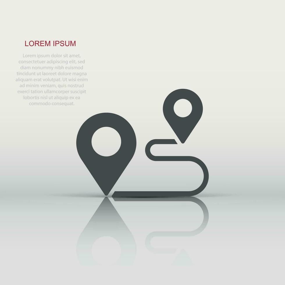 Map pin icon in flat style. gps navigation vector illustration on white isolated background. Locate position business concept.